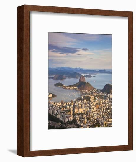 View over Sugarloaf Mountain and City Centre, Rio De Janeiro, Brazil-Peter Adams-Framed Photographic Print