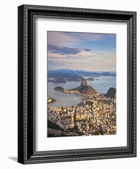 View over Sugarloaf Mountain and City Centre, Rio De Janeiro, Brazil-Peter Adams-Framed Photographic Print