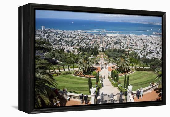 View over the Bahai Gardens, Haifa, Israel, Middle East-Yadid Levy-Framed Premier Image Canvas