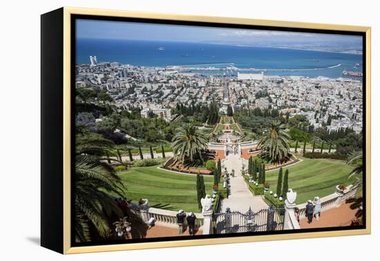 View over the Bahai Gardens, Haifa, Israel, Middle East-Yadid Levy-Framed Premier Image Canvas