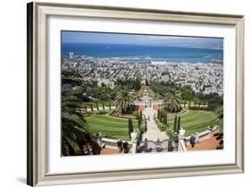View over the Bahai Gardens, Haifa, Israel, Middle East-Yadid Levy-Framed Photographic Print