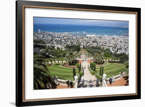 View over the Bahai Gardens, Haifa, Israel, Middle East-Yadid Levy-Framed Photographic Print