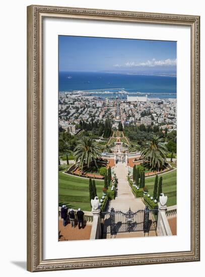 View over the Bahai Gardens, Haifa, Israel, Middle East-Yadid Levy-Framed Photographic Print