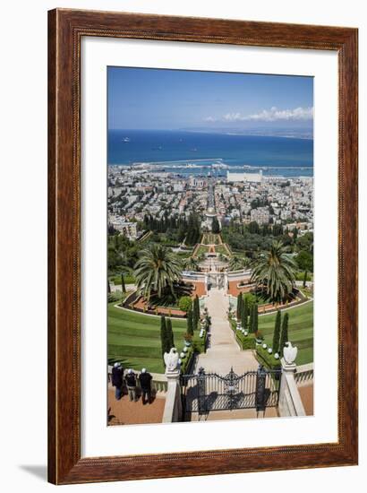 View over the Bahai Gardens, Haifa, Israel, Middle East-Yadid Levy-Framed Photographic Print