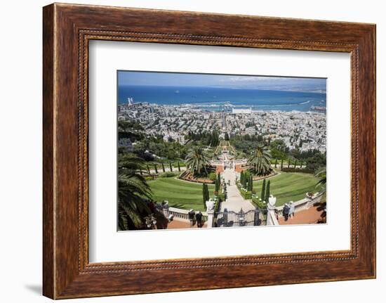 View over the Bahai Gardens, Haifa, Israel, Middle East-Yadid Levy-Framed Photographic Print