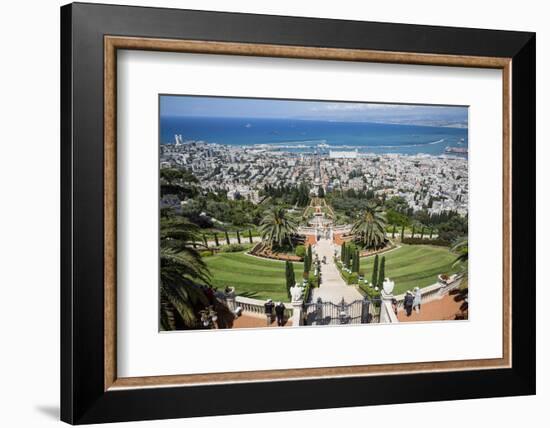 View over the Bahai Gardens, Haifa, Israel, Middle East-Yadid Levy-Framed Photographic Print