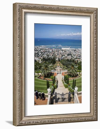 View over the Bahai Gardens, Haifa, Israel, Middle East-Yadid Levy-Framed Photographic Print