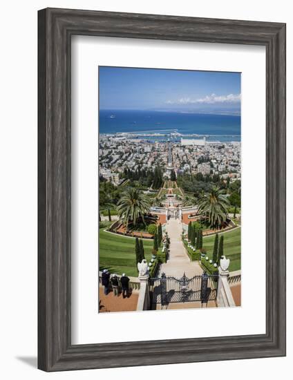 View over the Bahai Gardens, Haifa, Israel, Middle East-Yadid Levy-Framed Photographic Print