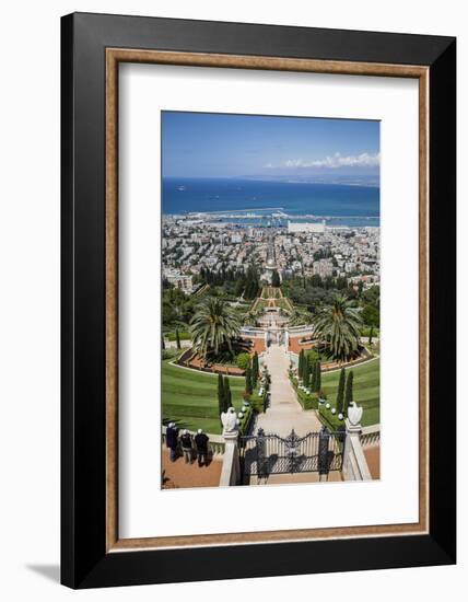 View over the Bahai Gardens, Haifa, Israel, Middle East-Yadid Levy-Framed Photographic Print