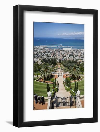 View over the Bahai Gardens, Haifa, Israel, Middle East-Yadid Levy-Framed Photographic Print