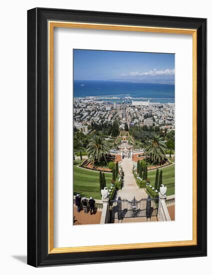 View over the Bahai Gardens, Haifa, Israel, Middle East-Yadid Levy-Framed Photographic Print