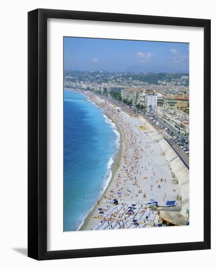 View Over the Beach and Nice, Cote d'Azur, Alpes-Maritimes, Provence, France, Europe-Firecrest Pictures-Framed Photographic Print