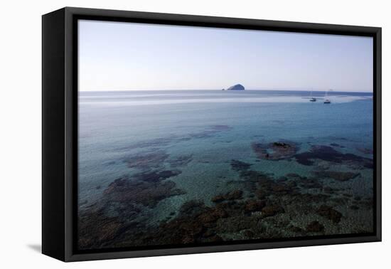 View over the Bull Island Sant'Antioco Sardinia, Italy, Mediterranean, Europe-Oliviero Olivieri-Framed Premier Image Canvas