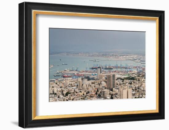 View over the city and port, Haifa, Israel, Middle East-Alexandre Rotenberg-Framed Photographic Print