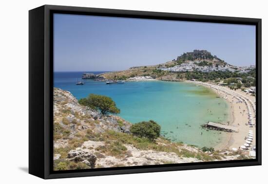 View over the Clear Turquoise Waters of Lindos Bay, South Aegean-Ruth Tomlinson-Framed Premier Image Canvas