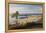 View over The Cobb and beach from Langmoor and Lister gardens, Lyme Regis, Dorset, England, United -Stuart Black-Framed Premier Image Canvas