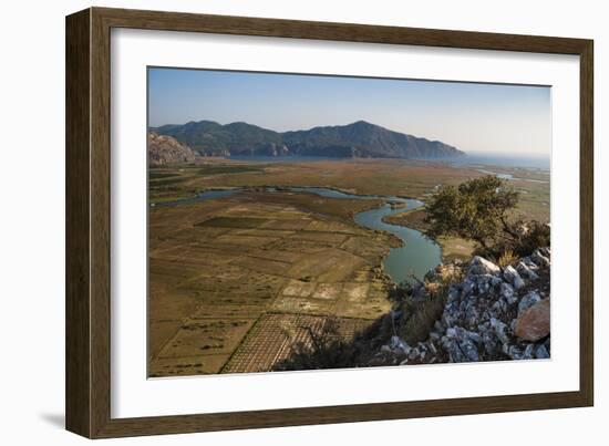 View over the Dalyan River from the ancient ruins of Kaunos, Dalyan, Anatolia, Turkey-Matthew Williams-Ellis-Framed Photographic Print