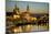 View over the Elbe on the Illuminated Dresden with City Palace-Uwe Steffens-Mounted Photographic Print