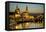 View over the Elbe on the Illuminated Dresden with City Palace-Uwe Steffens-Framed Premier Image Canvas