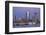 View over the Elbe on the Illuminateded Hanse-Trade-Center at the Blue Hour in the Hafencity-Uwe Steffens-Framed Photographic Print