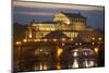 View over the Elbe to the Illuminated Semperoper in Dresden in the Evening-Uwe Steffens-Mounted Photographic Print