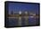 View over the Elbe to the Illuminateded Bavaria-Quartier at the Blue Hour-Uwe Steffens-Framed Premier Image Canvas