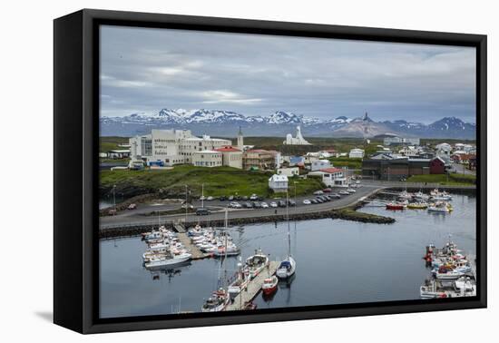 View over the Fishing Port and Houses at Stykkisholmur, Snaefellsnes Peninsula, Iceland-Yadid Levy-Framed Premier Image Canvas
