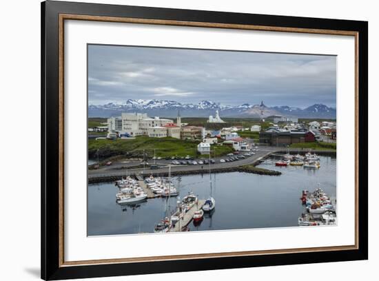 View over the Fishing Port and Houses at Stykkisholmur, Snaefellsnes Peninsula, Iceland-Yadid Levy-Framed Photographic Print