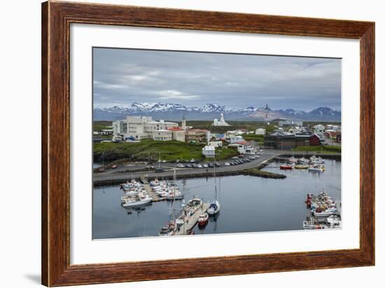 View over the Fishing Port and Houses at Stykkisholmur, Snaefellsnes Peninsula, Iceland-Yadid Levy-Framed Photographic Print