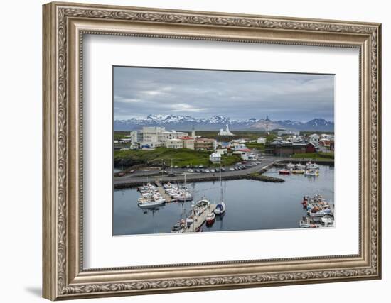 View over the Fishing Port and Houses at Stykkisholmur, Snaefellsnes Peninsula, Iceland-Yadid Levy-Framed Photographic Print