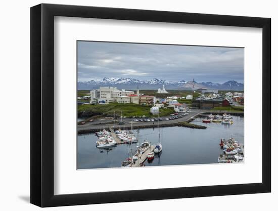 View over the Fishing Port and Houses at Stykkisholmur, Snaefellsnes Peninsula, Iceland-Yadid Levy-Framed Photographic Print