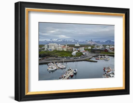 View over the Fishing Port and Houses at Stykkisholmur, Snaefellsnes Peninsula, Iceland-Yadid Levy-Framed Photographic Print