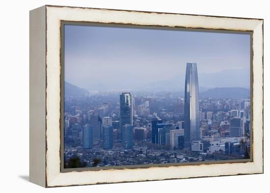 View over the Gran Torre Santiago from Cerro San Cristobal, Santiago, Chile, South America-Yadid Levy-Framed Premier Image Canvas