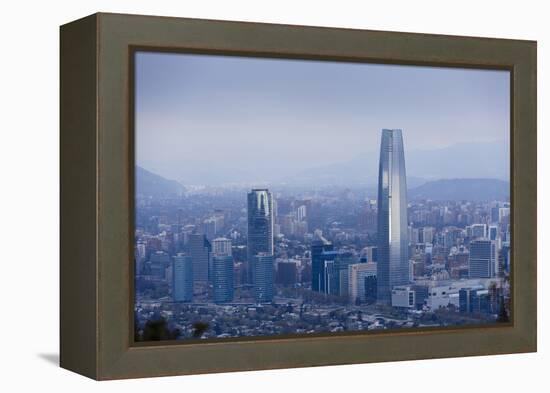 View over the Gran Torre Santiago from Cerro San Cristobal, Santiago, Chile, South America-Yadid Levy-Framed Premier Image Canvas