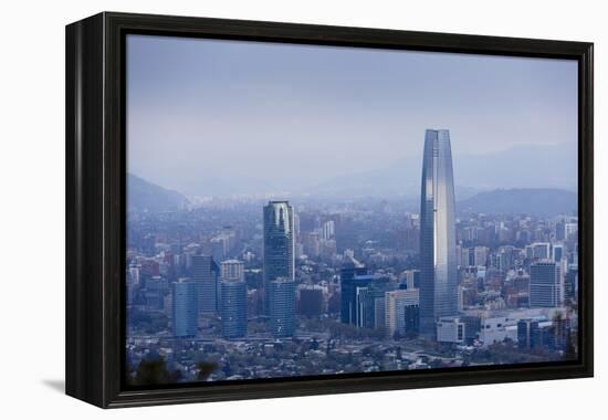 View over the Gran Torre Santiago from Cerro San Cristobal, Santiago, Chile, South America-Yadid Levy-Framed Premier Image Canvas