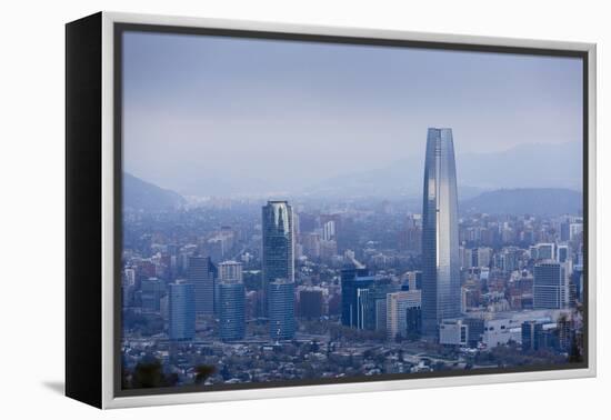 View over the Gran Torre Santiago from Cerro San Cristobal, Santiago, Chile, South America-Yadid Levy-Framed Premier Image Canvas