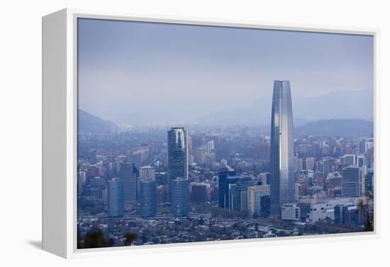 View over the Gran Torre Santiago from Cerro San Cristobal, Santiago, Chile, South America-Yadid Levy-Framed Premier Image Canvas