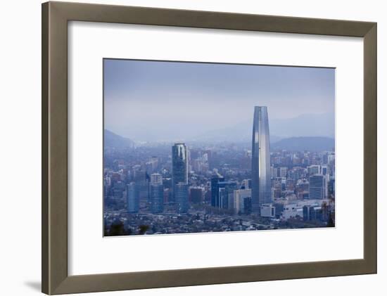 View over the Gran Torre Santiago from Cerro San Cristobal, Santiago, Chile, South America-Yadid Levy-Framed Photographic Print