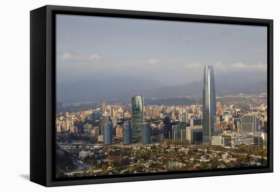 View over the Gran Torre Santiago from Cerro San Cristobal, Santiago, Chile, South America-Yadid Levy-Framed Premier Image Canvas