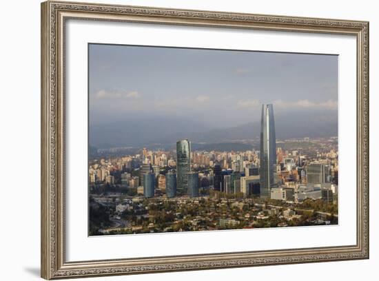 View over the Gran Torre Santiago from Cerro San Cristobal, Santiago, Chile, South America-Yadid Levy-Framed Photographic Print