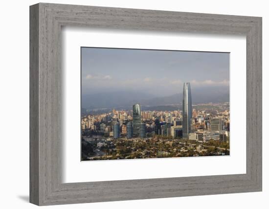 View over the Gran Torre Santiago from Cerro San Cristobal, Santiago, Chile, South America-Yadid Levy-Framed Photographic Print