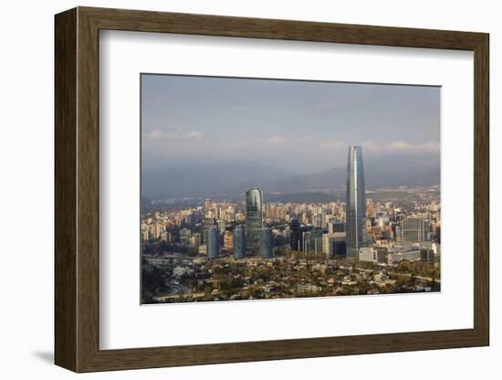 View over the Gran Torre Santiago from Cerro San Cristobal, Santiago, Chile, South America-Yadid Levy-Framed Photographic Print