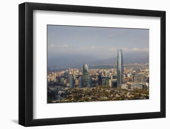 View over the Gran Torre Santiago from Cerro San Cristobal, Santiago, Chile, South America-Yadid Levy-Framed Photographic Print