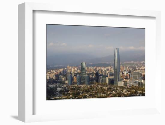 View over the Gran Torre Santiago from Cerro San Cristobal, Santiago, Chile, South America-Yadid Levy-Framed Photographic Print