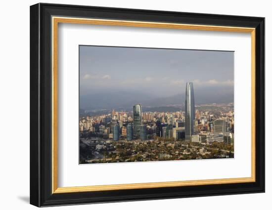 View over the Gran Torre Santiago from Cerro San Cristobal, Santiago, Chile, South America-Yadid Levy-Framed Photographic Print