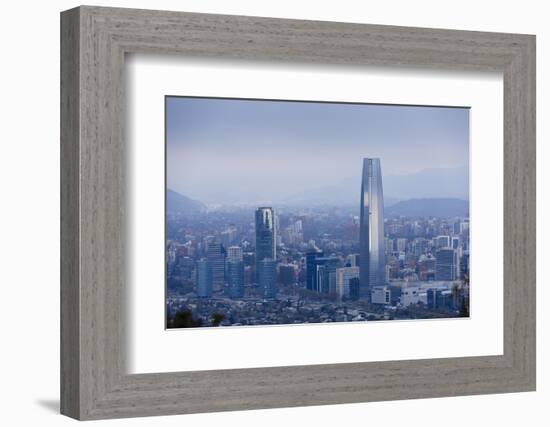 View over the Gran Torre Santiago from Cerro San Cristobal, Santiago, Chile, South America-Yadid Levy-Framed Photographic Print