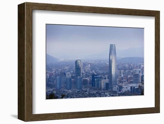 View over the Gran Torre Santiago from Cerro San Cristobal, Santiago, Chile, South America-Yadid Levy-Framed Photographic Print