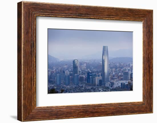 View over the Gran Torre Santiago from Cerro San Cristobal, Santiago, Chile, South America-Yadid Levy-Framed Photographic Print