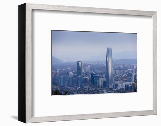 View over the Gran Torre Santiago from Cerro San Cristobal, Santiago, Chile, South America-Yadid Levy-Framed Photographic Print