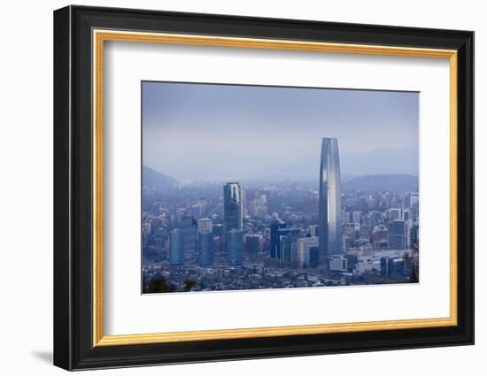 View over the Gran Torre Santiago from Cerro San Cristobal, Santiago, Chile, South America-Yadid Levy-Framed Photographic Print